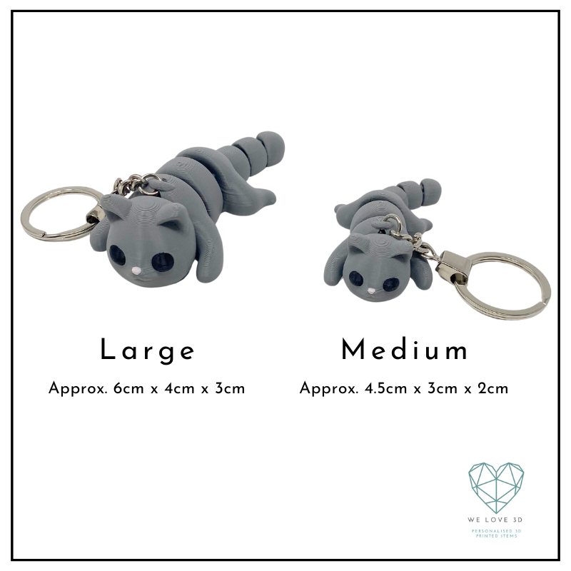 Grey Cat Fidget Keyring