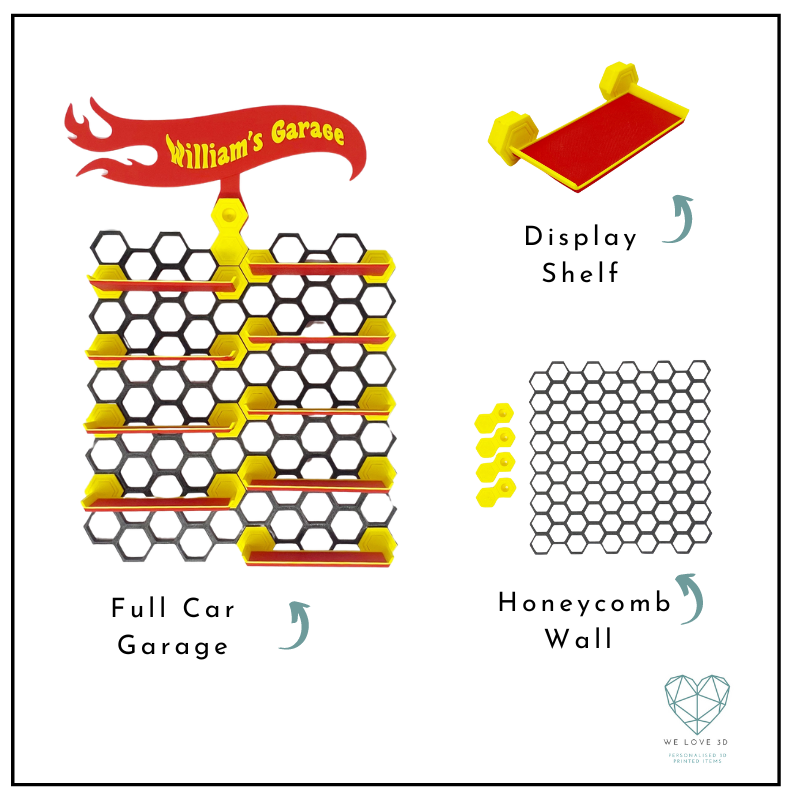 Personalised Garage for Hot Wheels Cars (expandable for additional cars)