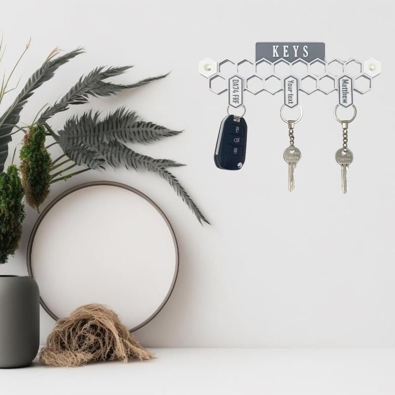 Personalised Key Holder, Key hook rack, Key Holder with Hooks, Personalised Keys, Key holder for wall, Custom Key Rail, Custom Key rack