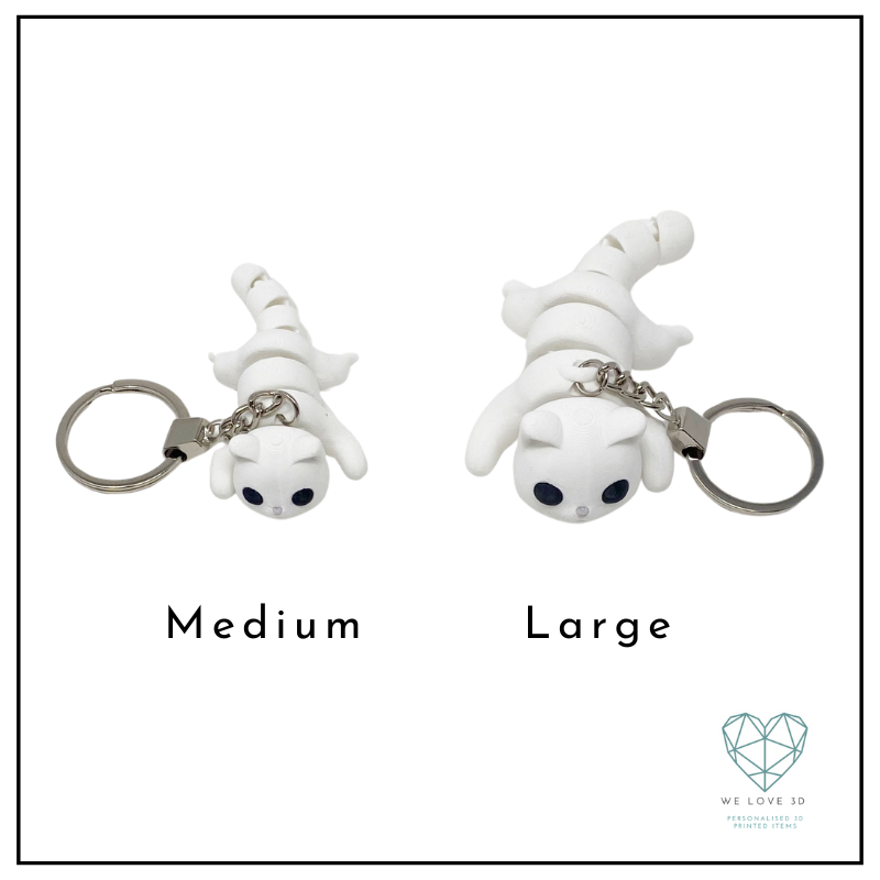 White Cat Fidget Keyring