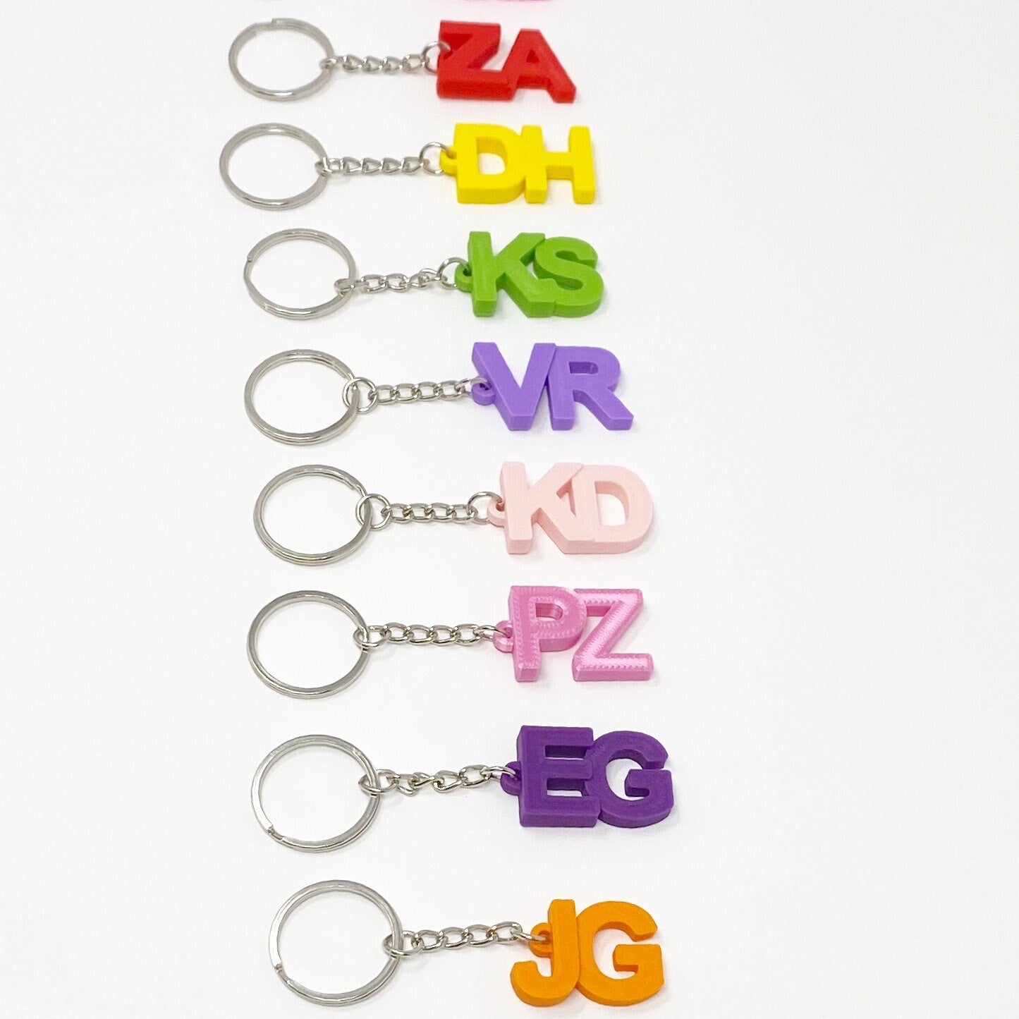 Bulk Order Personalised Initial Keyring, Letter Key Ring, Gifts under 5, Party Bag Filler,3D printed keychain,Keychain Favours,School Bag
