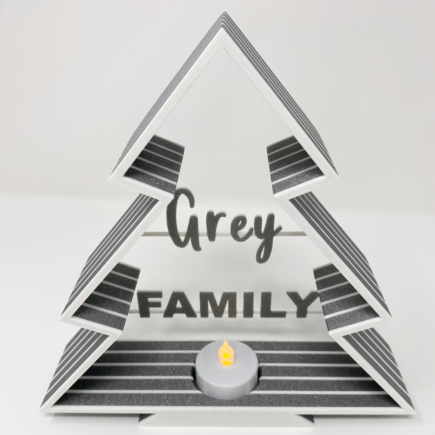 Christmas Candle Tealight Holder - Dining Table Centerpiece - Personalised Ornament Decoration