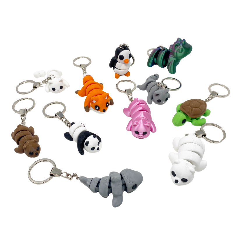 Animal Keyring, Sensory toy keyring, fidget toy keyring, cute animal toy keyring