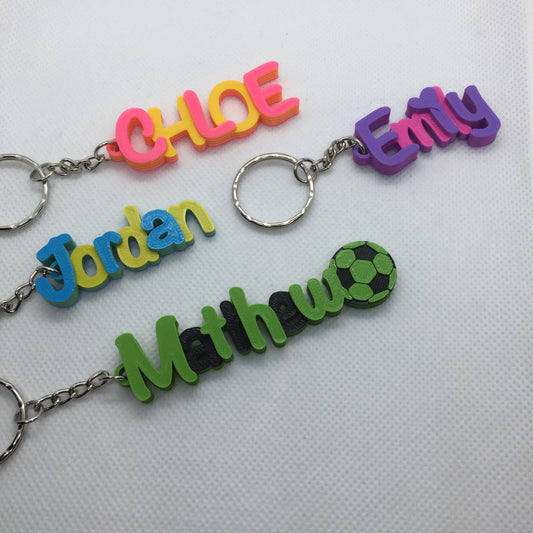 Multi-colour Personalised Keyring, 3D printed keychain, gifts under 5, keychain favours, teacher gift tag, unicorn keychain, biodegradable