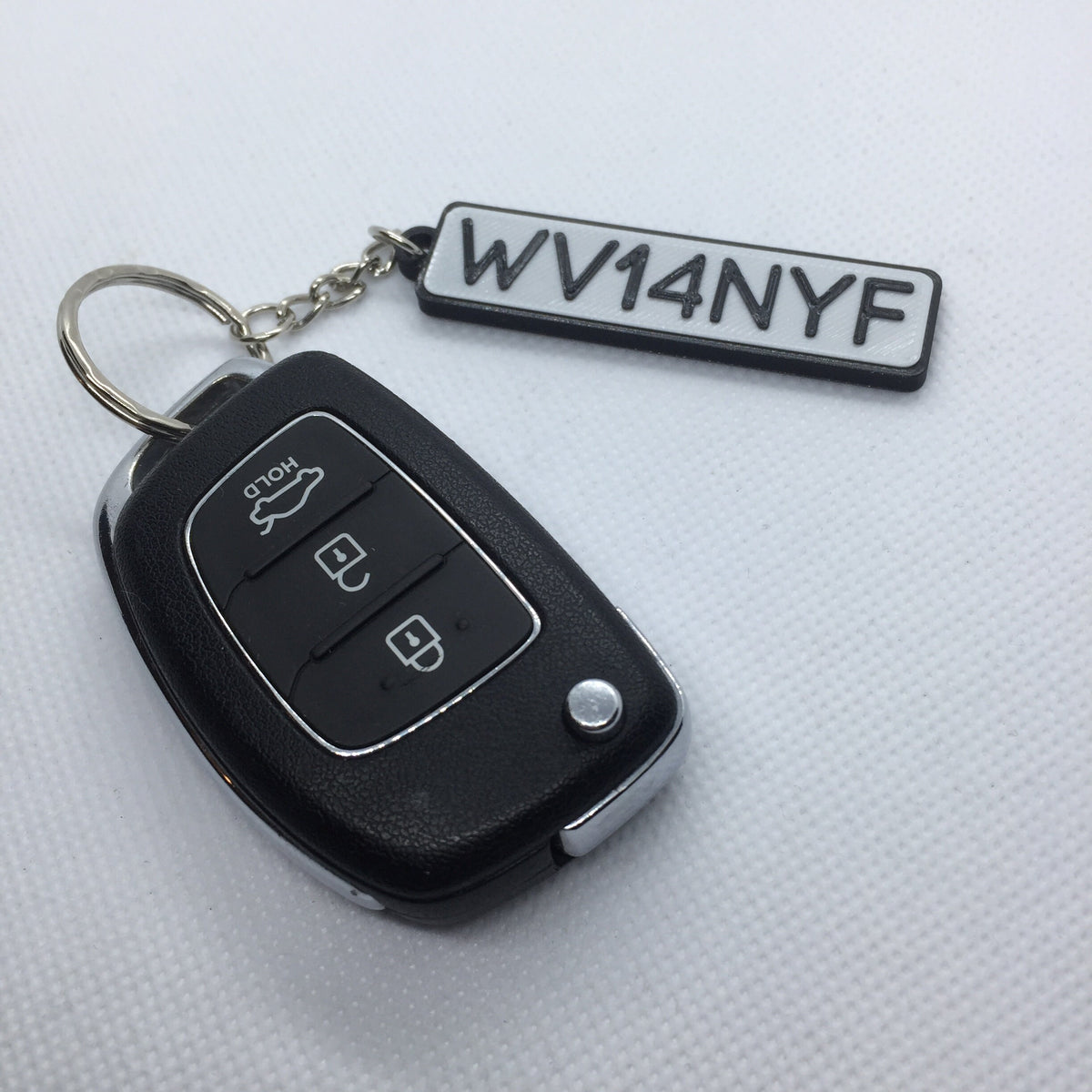 3D Printed Personalised Number Plate Keyring – Custom Letters/Numbers, Split Ring