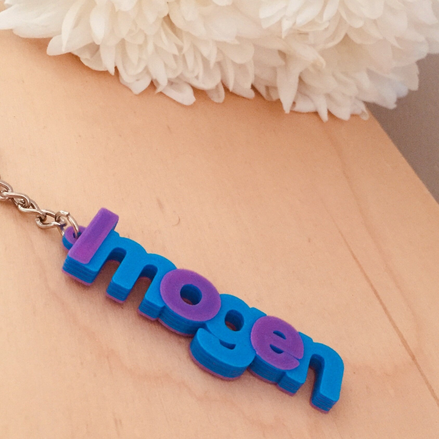 Multi-colour Personalised Keyring, 3D printed keychain, gifts under 5, keychain favours, teacher gift tag, back to school,custom luggage tag