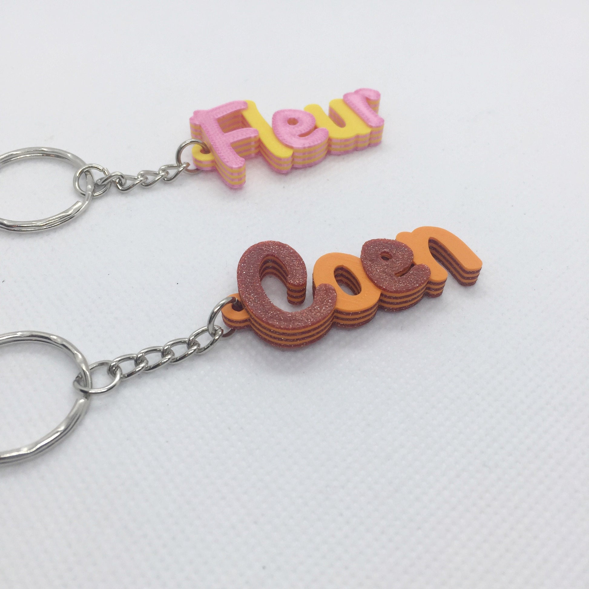 WeLove3D Bulk Order Multicolour Personalised Keyring, Gifts Under 5, Party Bag Filler, 3D Printed Keychain, Keychain Favours, School Bag