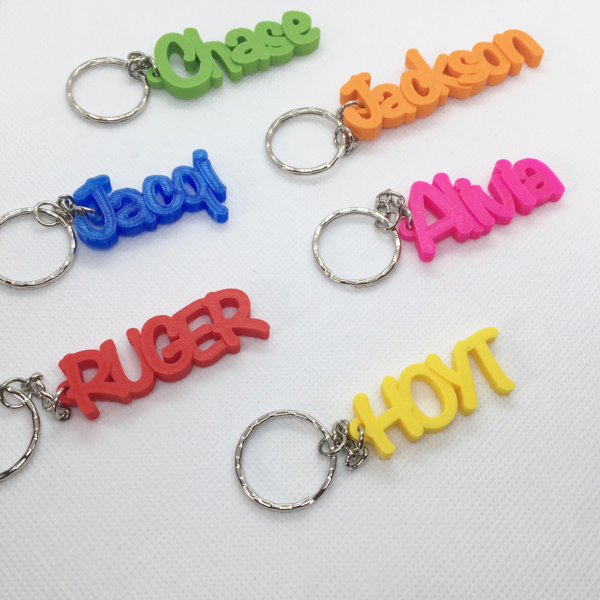 Personalised Keyring, Gifts under 5, Party Bag Filler, 3D printed keychain, Keychain Favours, School Bag, Custom Keyring, Biodegradable