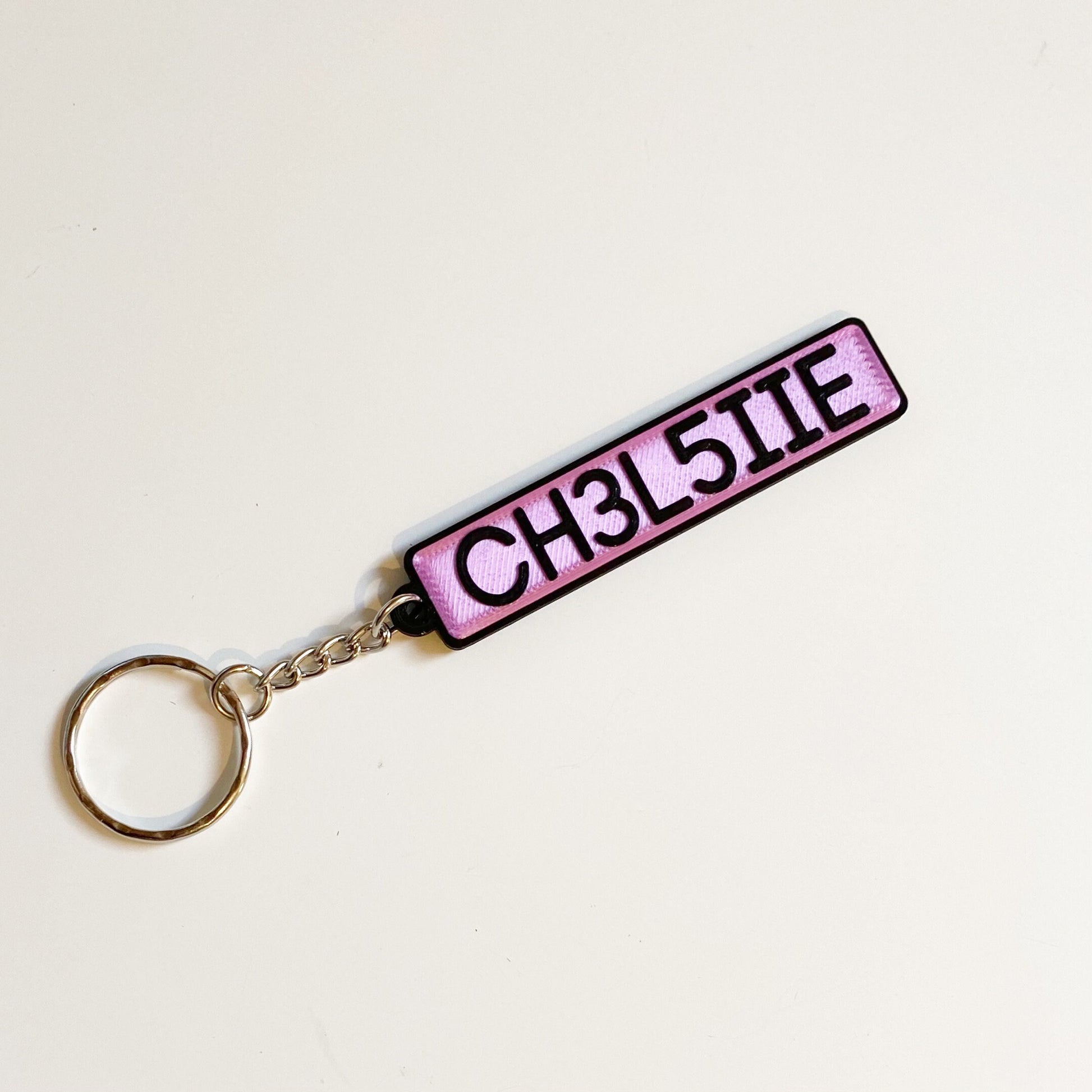 Customisable Car Number Registration Reg Plate 3D Printed Keyring - Foto 1