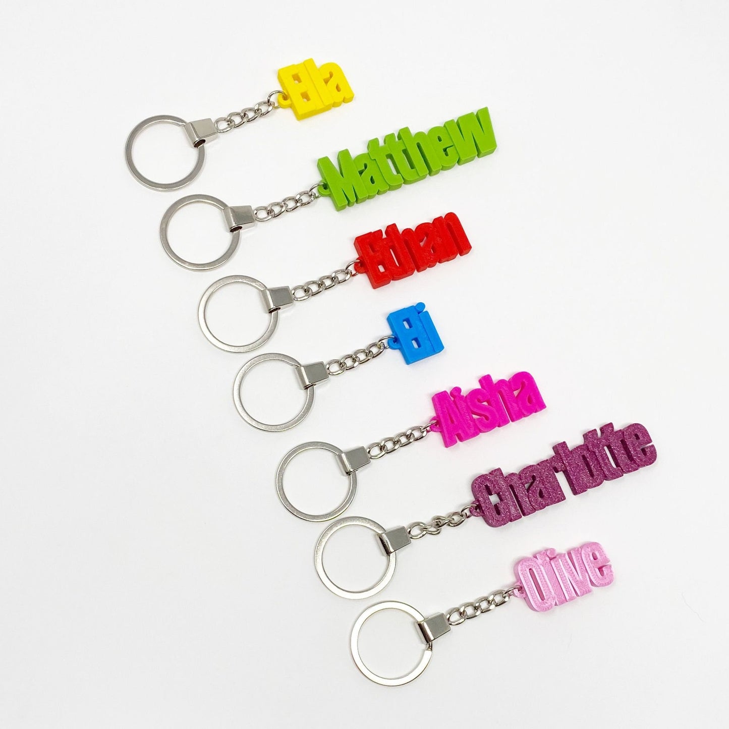 Personalised Keyring, Gifts under 5, Party Bag Filler, 3D printed keychain, Keychain Favours, School Bag, Custom Keyring, Stocking Filler