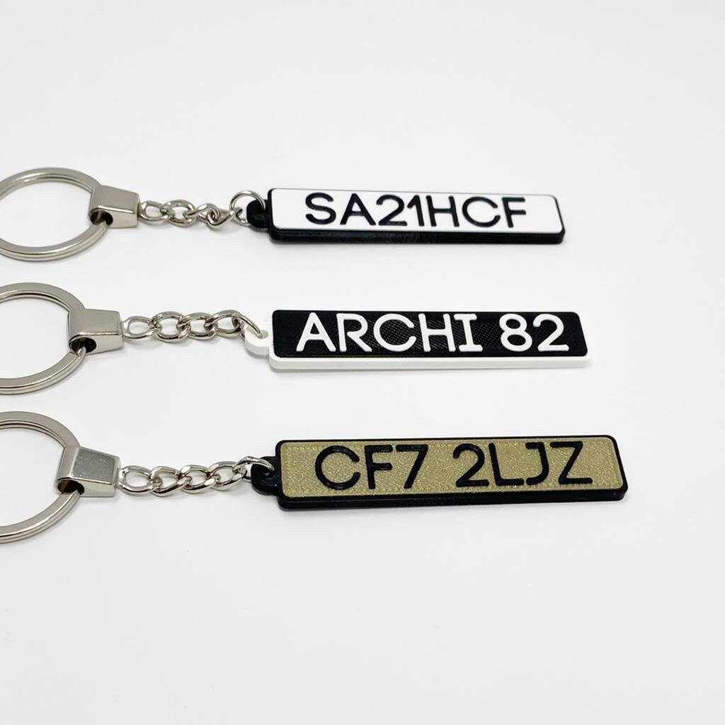 Number plate design on sale keychain